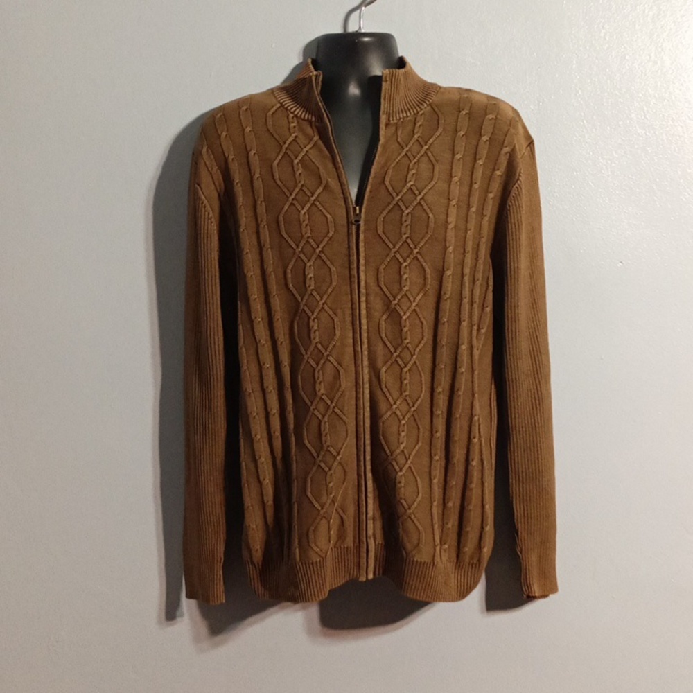 Park Slope men's brown Rustic look ribbed sweater